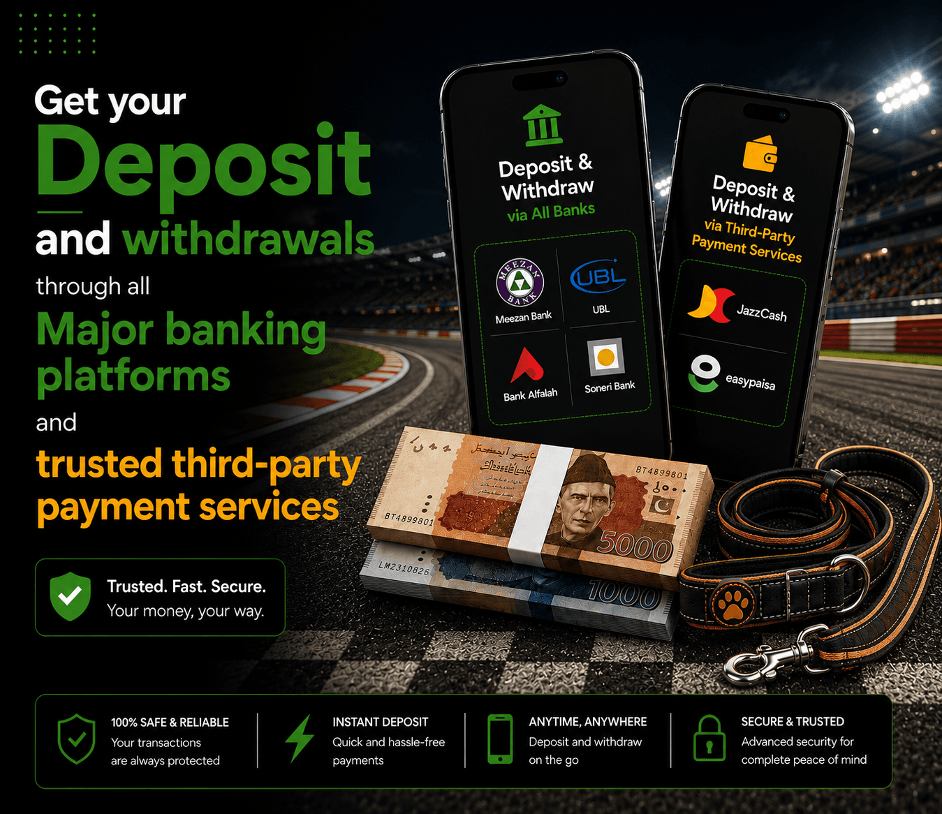 Deposits and Withdrawals for Pakistan Bettors