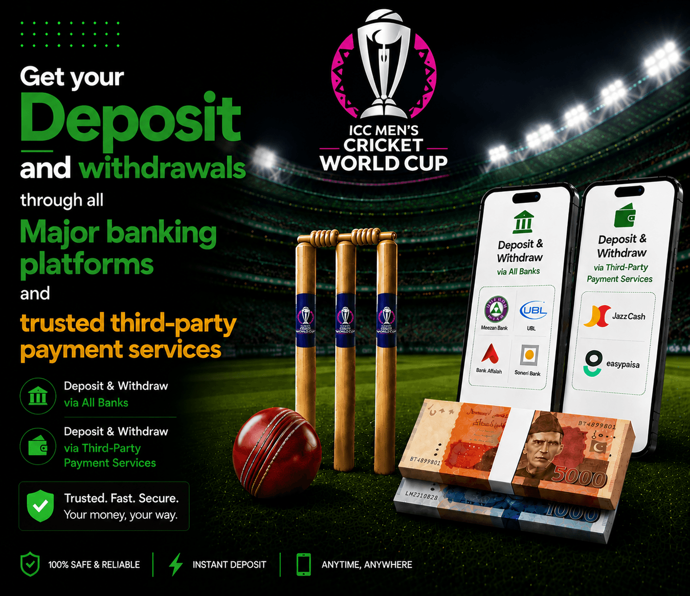 Deposit With EasyPaisa & JazzCash
