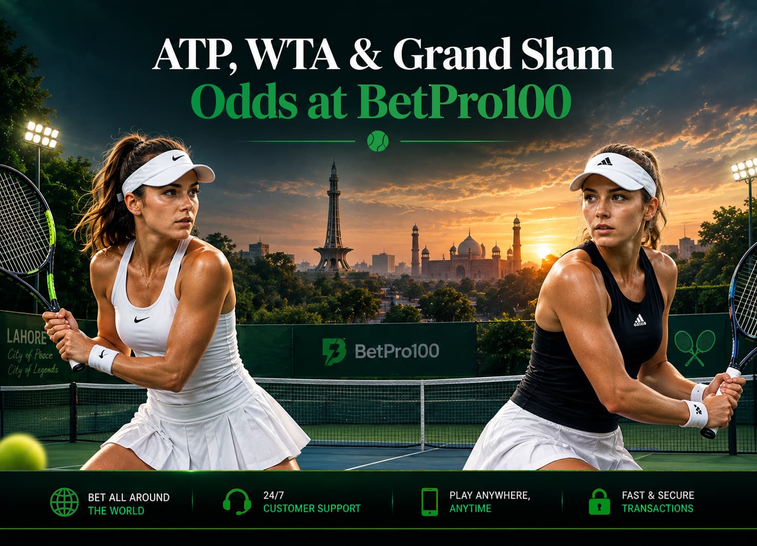ATP, WTA & Grand Slam Odds at BetPro100