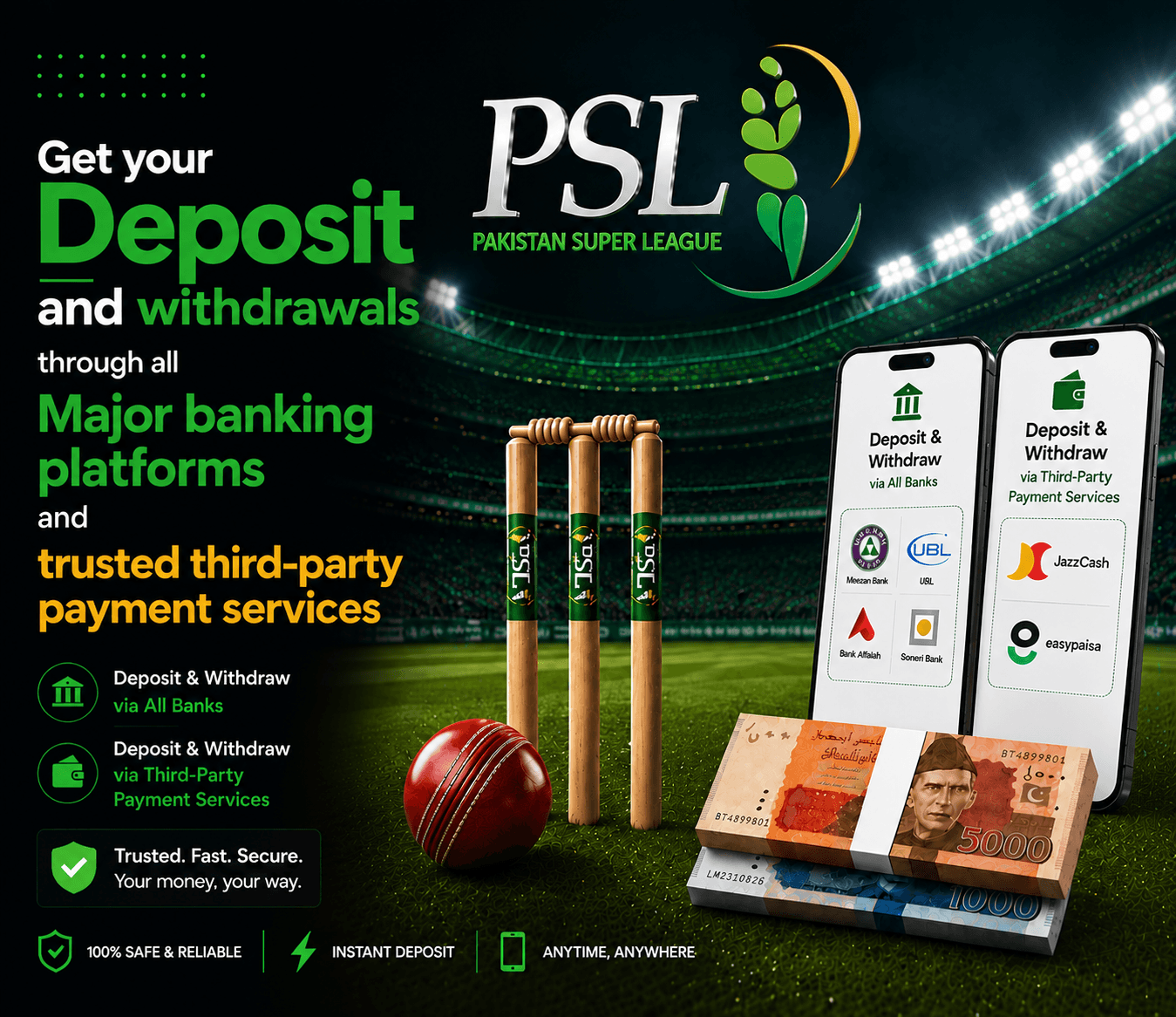 Deposits and Withdrawals Easypaisa, JazzCash