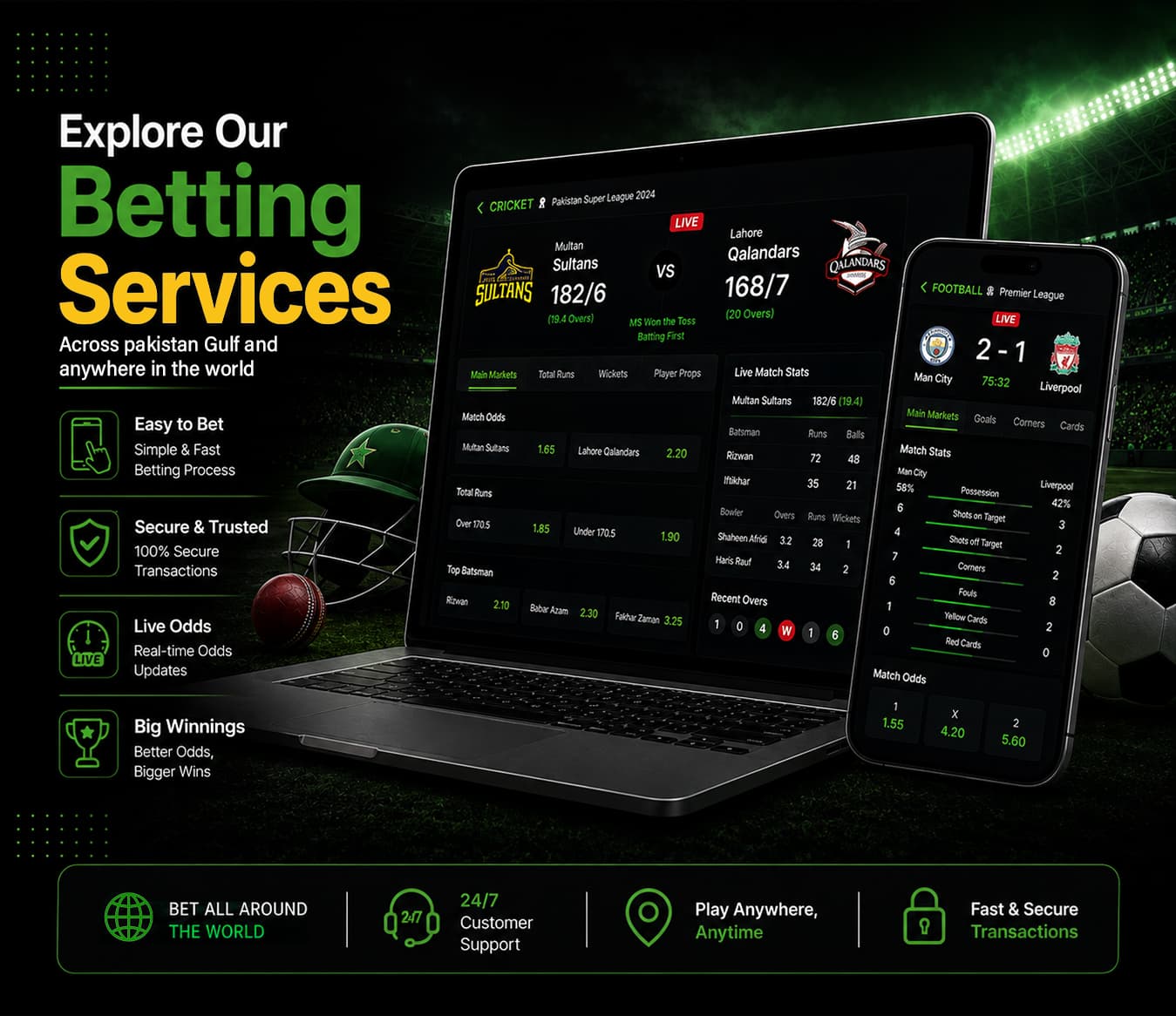 Explore Our Betting Services Across Pakistan